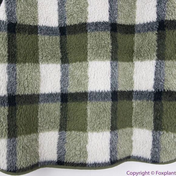 NEW Madewell (Re)sourced Sherpa Popover Tunic Jacket in Plaid, L,NB532 - Picture 8 of 16